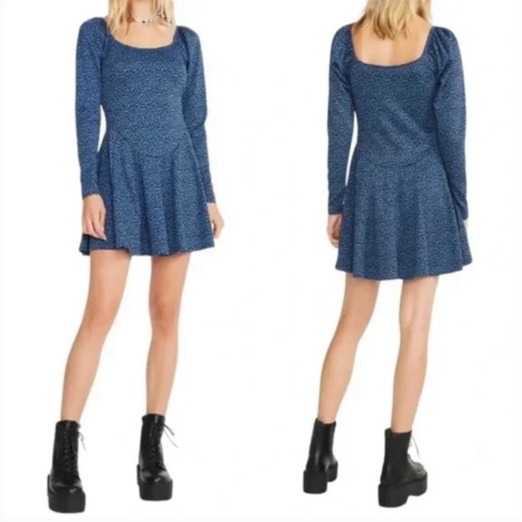 Betsey Johnson Two Tone Cheetah Print Skater Mini Dress XL RARE - Picture 2 of 2